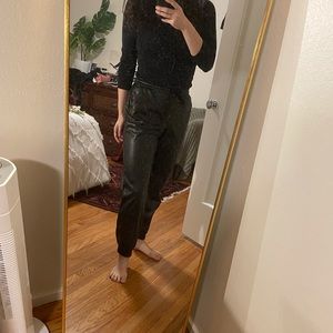 NWT Faux Leather Joggers